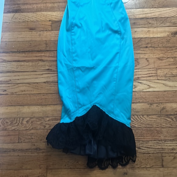 NWT 2014 Pin Up Girl clothing wiggle dress Size Small Teal - Picture 5 of 11